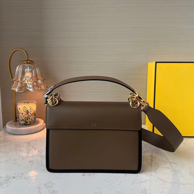 FENDI 25 SHOULDER BAG IN DARK BROWN CALFSKIN TP3
