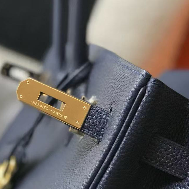 HM BIRKIN 30 BAG IN NAVY BLUE CALFSKIN GOLD HARDWARE