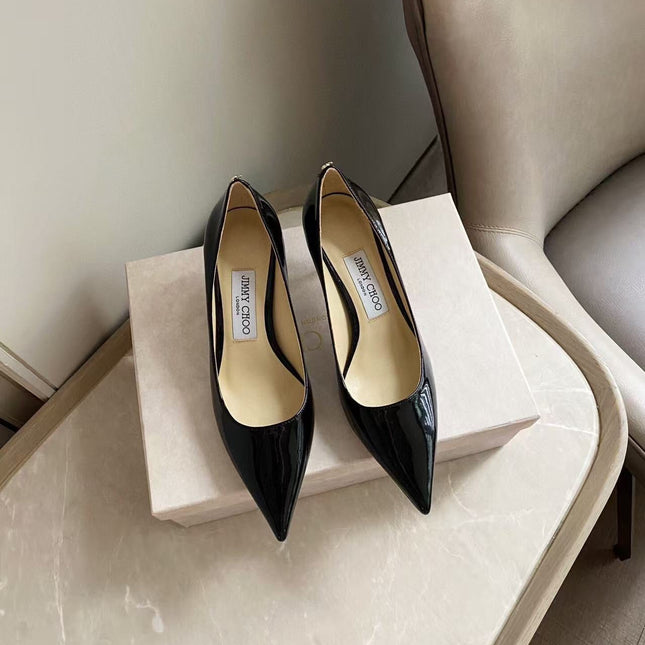 JIMMY HIGH PUMPS IN BLACK CALFSKIN