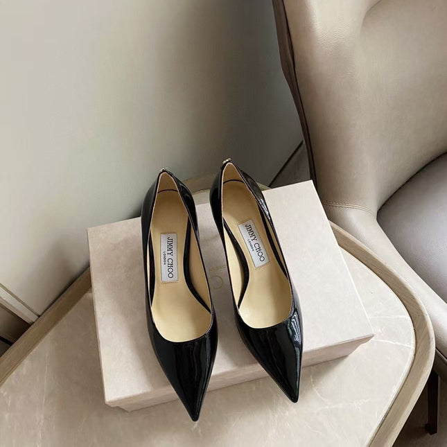 JIMMY HIGH PUMPS IN BLACK CALFSKIN