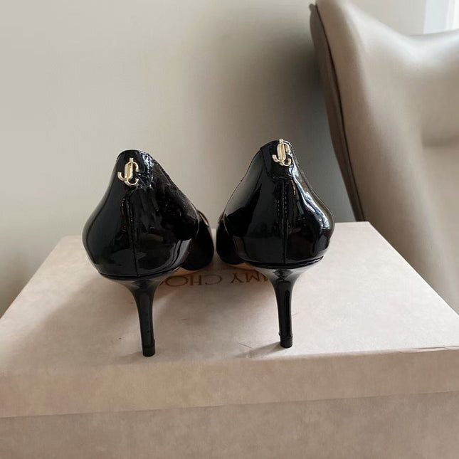 JIMMY HIGH PUMPS IN BLACK CALFSKIN