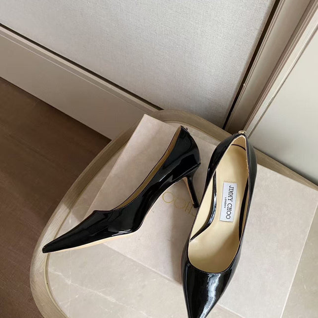 JIMMY HIGH PUMPS IN BLACK CALFSKIN