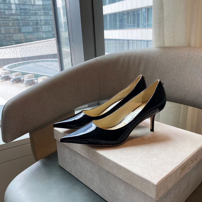 JIMMY HIGH PUMPS IN BLACK CALFSKIN