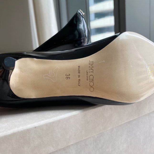 JIMMY HIGH PUMPS IN BLACK CALFSKIN