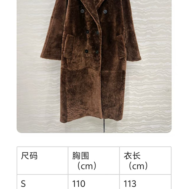 MAX MARA LONG COAT IN DARK BROWN FUR