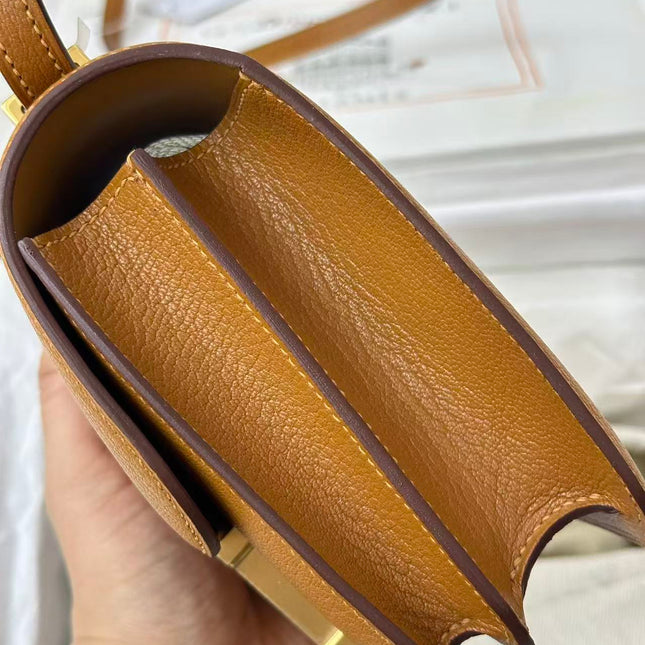 HM CONSTANCE 19CM IN GOLDEN BROWN EPSOM GOLD HARDWARE