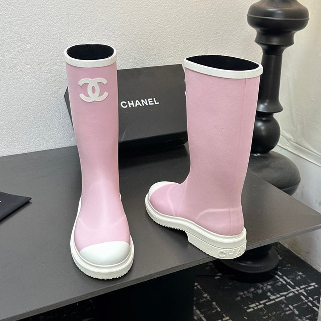 CC RAINBOOTS IN PINK TPU WHITE LOGO