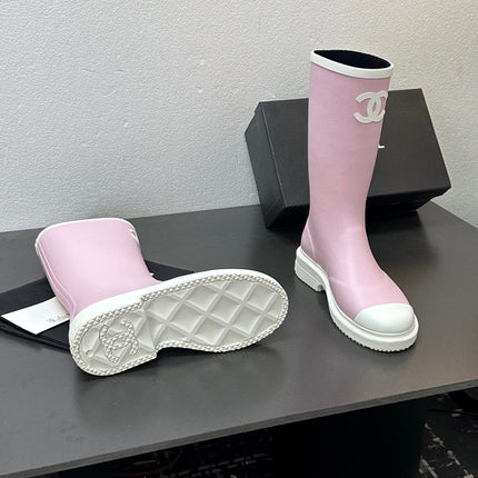 CC RAINBOOTS IN PINK TPU WHITE LOGO