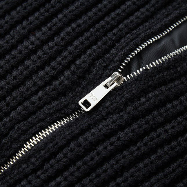 PRADA ZIP-UP IN BLACK WOOL