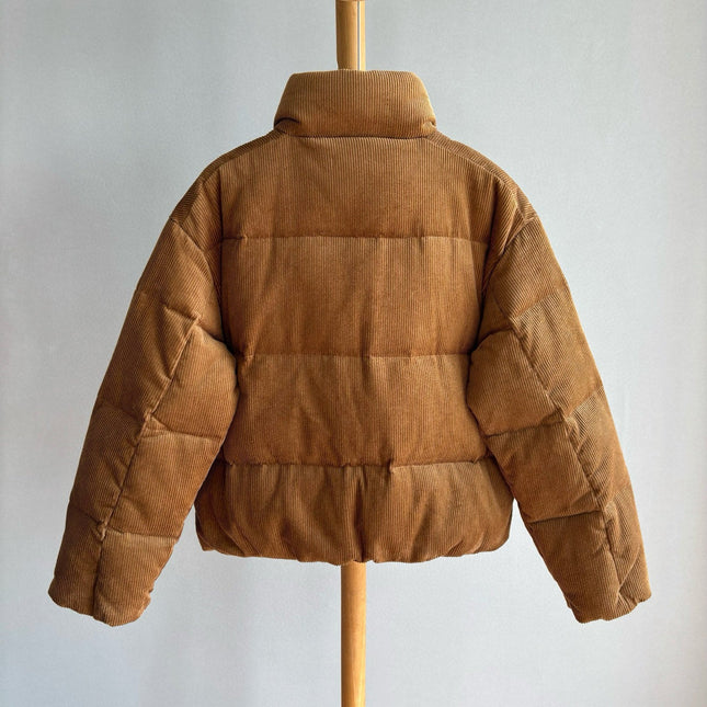 RALPH LAUREN CORDUROY DOWN JACKET IN TAN BROWN