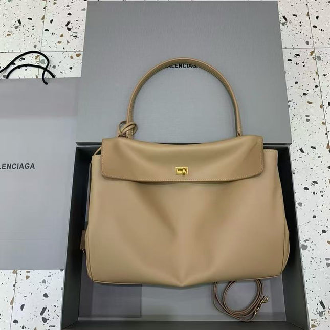 RODEO LARGE BAG 40 IN BROWN CALFSKIN GOLD HARDWARE