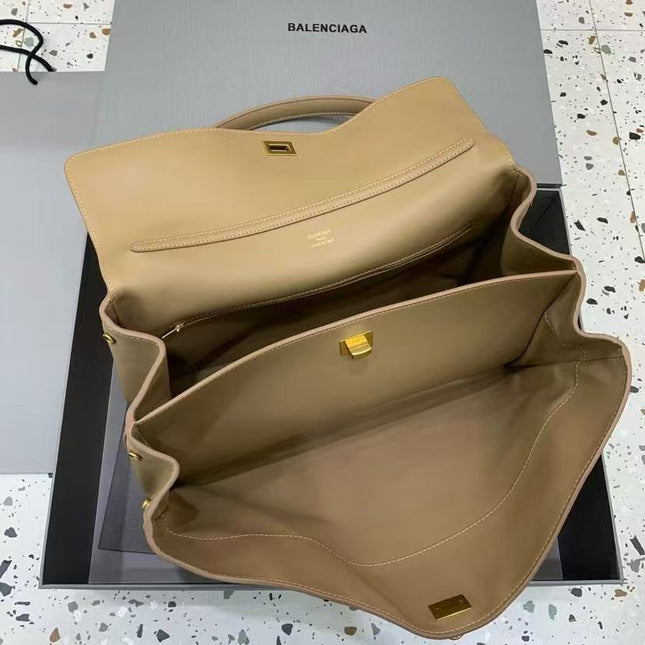 RODEO LARGE BAG 40 IN BROWN CALFSKIN GOLD HARDWARE