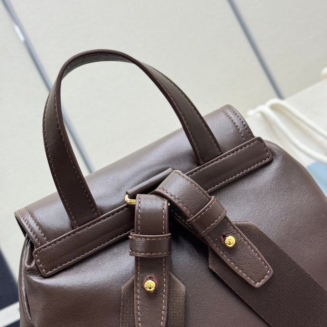 PRADA EXPLORE MEDIUM BACKPACK 29 IN BROWN CALFSKIN