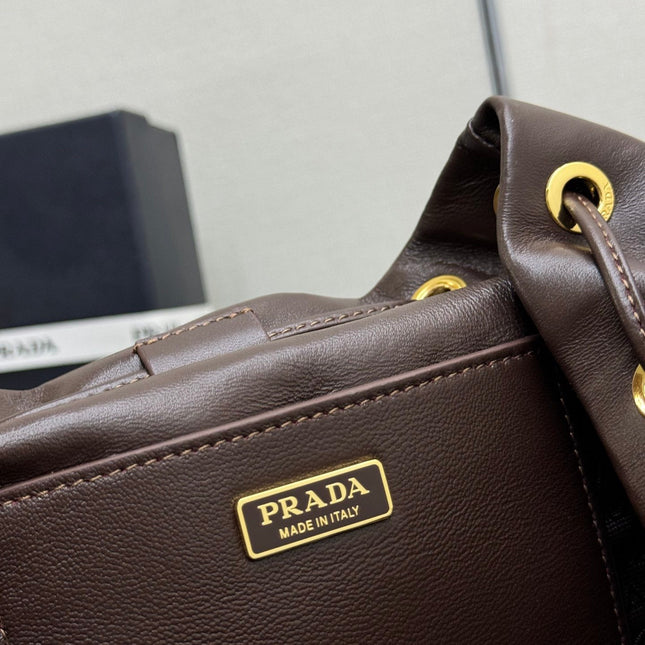 PRADA EXPLORE MEDIUM BACKPACK 29 IN BROWN CALFSKIN