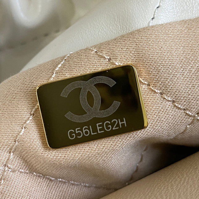 CC MINI 20 HANDBAG IN WHITE CALFSKIN GOLD HARDWARE