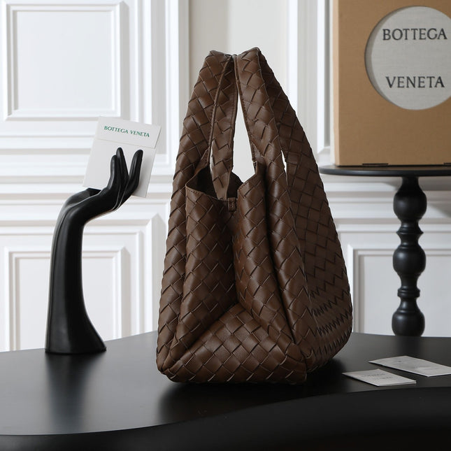 BV CAMPANA MEDIUM SHOULDER BAG 33 IN CHOCOLATE BROWN INTRECCIATO CALFSKIN