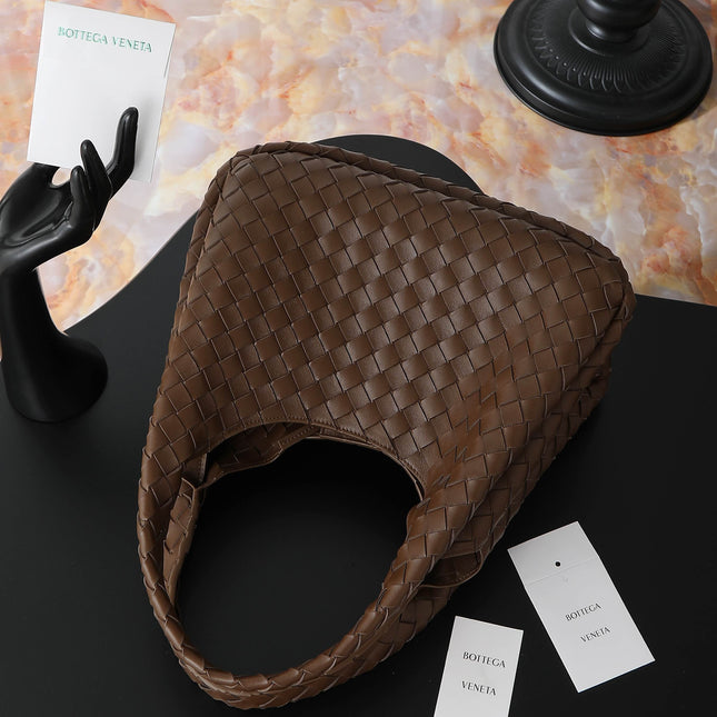 BV CAMPANA MEDIUM SHOULDER BAG 33 IN CHOCOLATE BROWN INTRECCIATO CALFSKIN