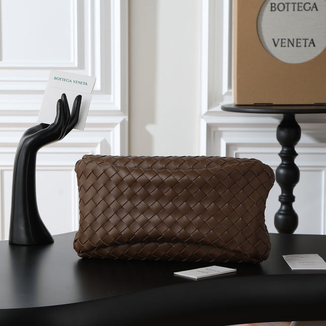 BV CAMPANA MEDIUM SHOULDER BAG 33 IN CHOCOLATE BROWN INTRECCIATO CALFSKIN