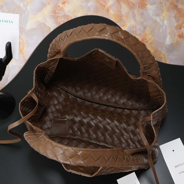 BV CAMPANA MEDIUM SHOULDER BAG 33 IN CHOCOLATE BROWN INTRECCIATO CALFSKIN