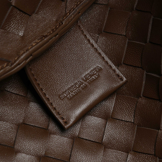 BV CAMPANA MEDIUM SHOULDER BAG 33 IN CHOCOLATE BROWN INTRECCIATO CALFSKIN