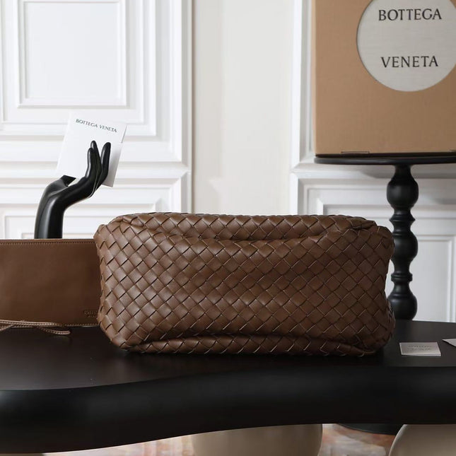 BV CAMPANA LARGE SHOULDER BAG 39 IN CHOCOLATE BROWN INTRECCIATO CALFSKIN