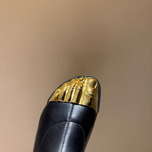 SCHIAPARELLI PLATFORM BOOTS IN BLACK CALFSKIN