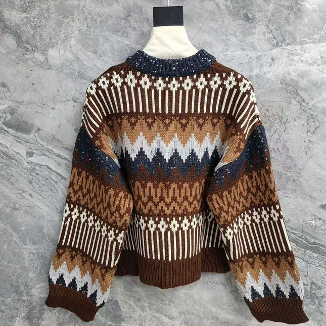 BRUNELLO CUCINELLI CREWNECK SWEATER IN COLORFUL QA3