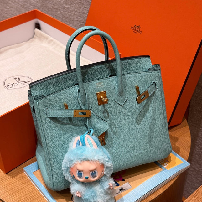 HM BIRKIN 25 BAG IN BLEU ATOLL TOGO LEATHER GOLD HARDWARE