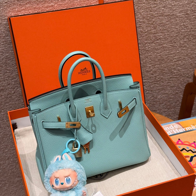 HM BIRKIN 25 BAG IN BLEU ATOLL TOGO LEATHER GOLD HARDWARE