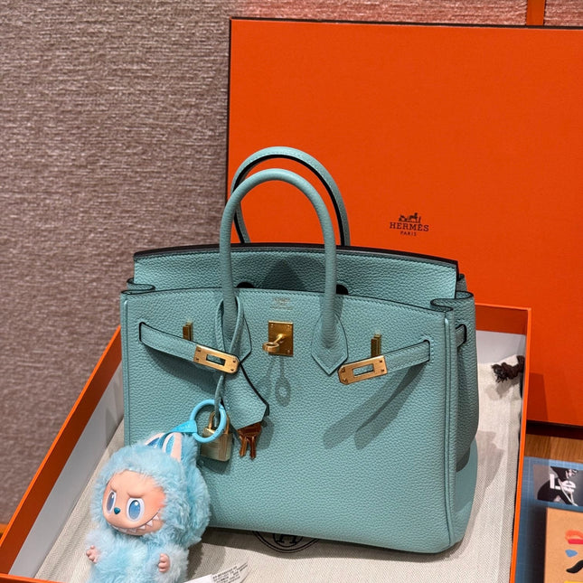 HM BIRKIN 25 BAG IN BLEU ATOLL TOGO LEATHER GOLD HARDWARE