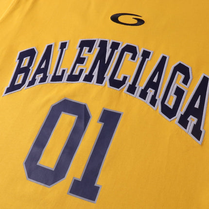 BALENCIAGA BASKETBALL OVERSIZED T-SHIRT IN YELLOW