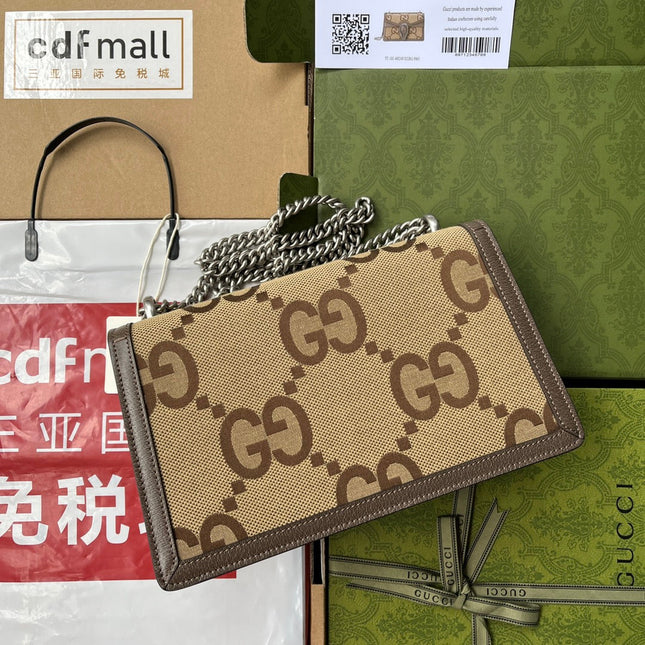 GUCCI DIONYSUS SHOULDER BAG 28 IN TAN BROWN CALFSKIN