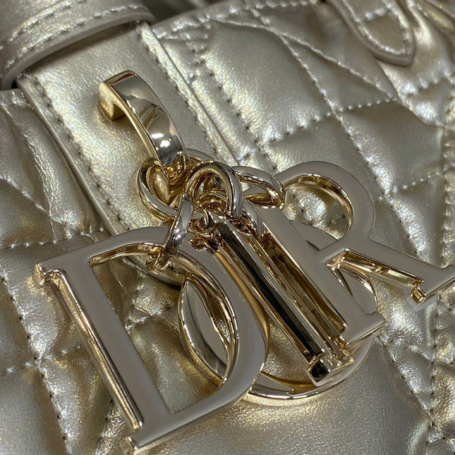 DIOR TOUJOURS TOTE BAG 28 IN GOLD METALLIC CALFSKIN