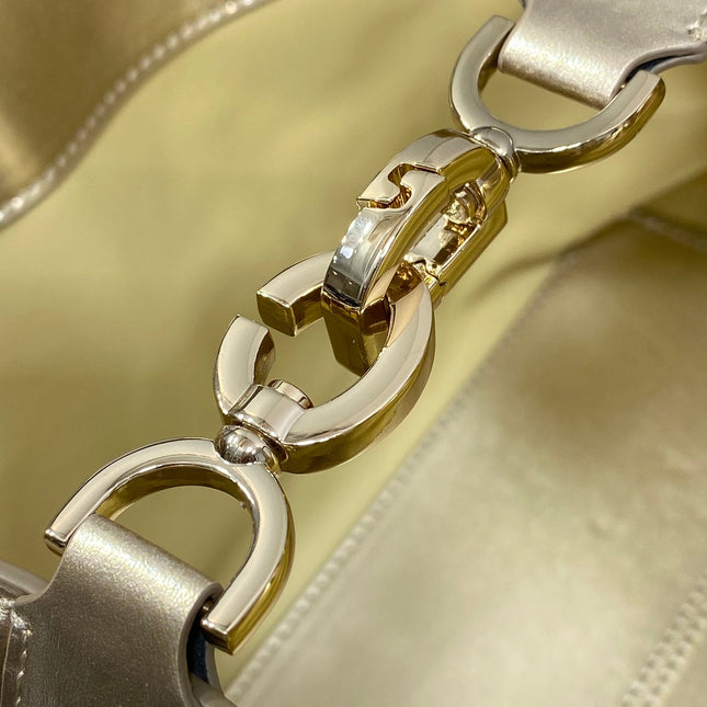 DIOR TOUJOURS TOTE BAG 28 IN GOLD METALLIC CALFSKIN