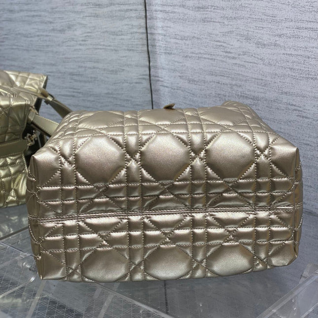 DIOR TOUJOURS TOTE BAG 28 IN GOLD METALLIC CALFSKIN