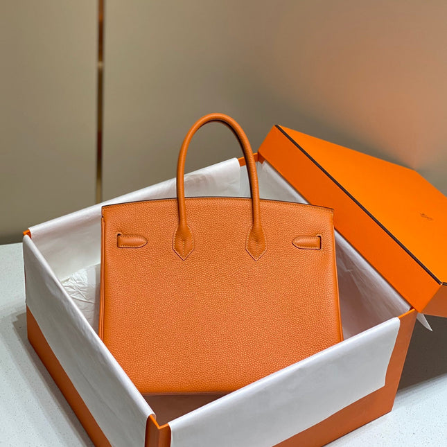 HERMES BIRKIN 35 IN LIGHT ORANGE TOGO LEATHER  GOLD HARDWARE