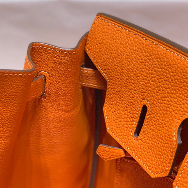 HERMES BIRKIN 35 IN LIGHT ORANGE TOGO LEATHER  GOLD HARDWARE