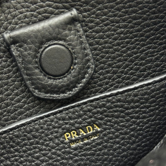 PRADA SHOULDER BAG 20 IN BLACK CALFSKIN