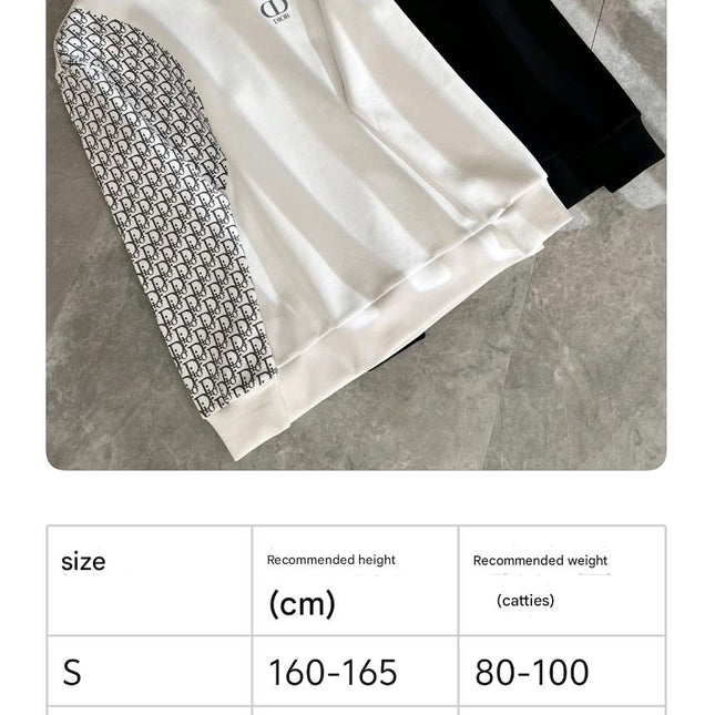 DIOR OBLIQUE CREWNECK SWEATSHIRTS IN WHITE AND BLACK