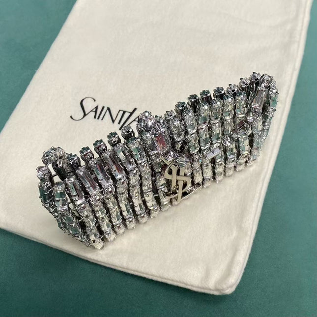 YSL CASSANDRE MICRO CRYSTAL EMBELLISHED CLUTCH
