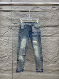 SLIMFIT RETRO-WASHED BLUE STRETCH DENIM JEANS