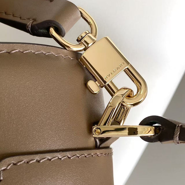 BULGARI SERPENTI FOREVER TOP 20 HANDLE BAG IN BROWN CALFSKIN GOLD HARDWARE