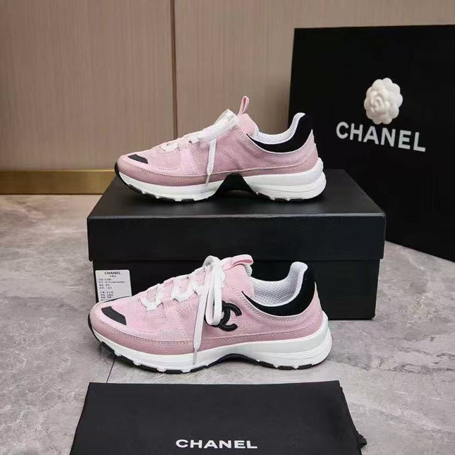 CHANEL 25S LUXURY SNEAKERS IN PINK CALFSKIN AND SUEDE