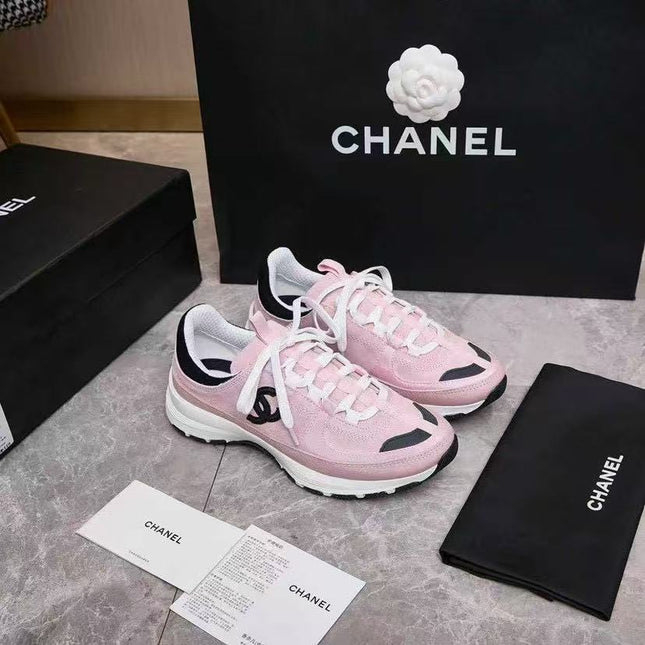 CHANEL 25S LUXURY SNEAKERS IN PINK CALFSKIN AND SUEDE