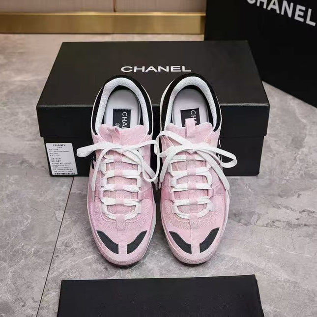 CHANEL 25S LUXURY SNEAKERS IN PINK CALFSKIN AND SUEDE