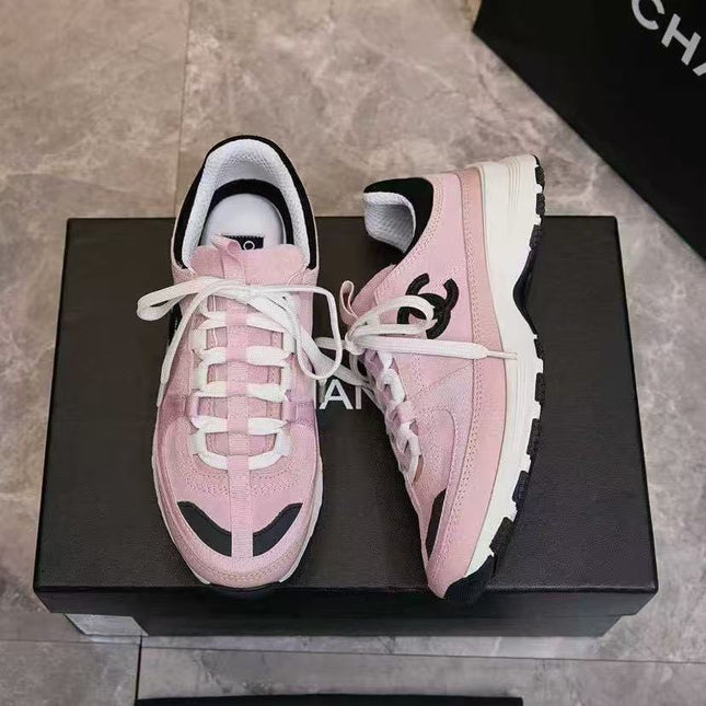 CHANEL 25S LUXURY SNEAKERS IN PINK CALFSKIN AND SUEDE