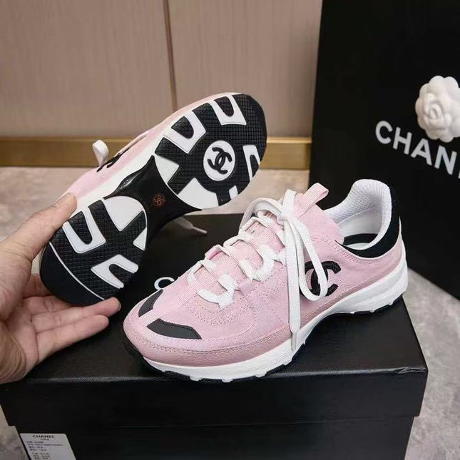 CHANEL 25S LUXURY SNEAKERS IN PINK CALFSKIN AND SUEDE