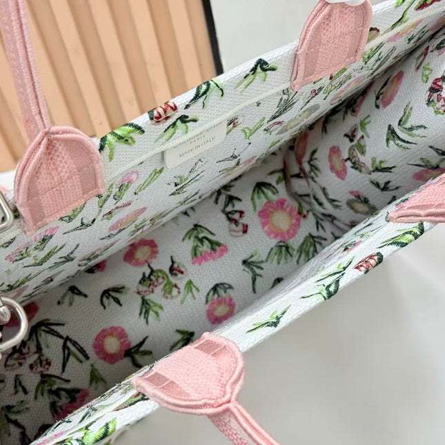 DIOR DAISY GARDEN BOOK TOTE BAG IN COLORFUL EMBROIDERY