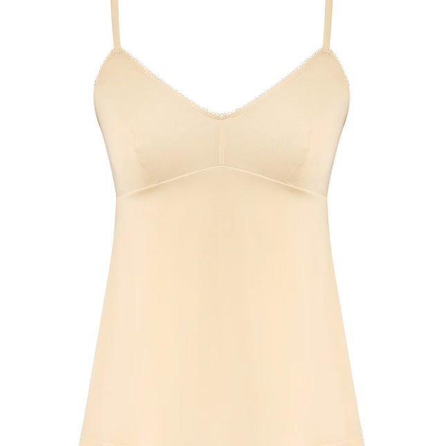 CHLOE TWO-PIECE SET OF RUFFLE-NECK BLOUSE AND CAMISOLE TOP