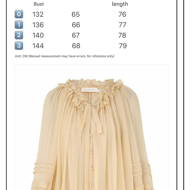 CHLOE TWO-PIECE SET OF RUFFLE-NECK BLOUSE AND CAMISOLE TOP